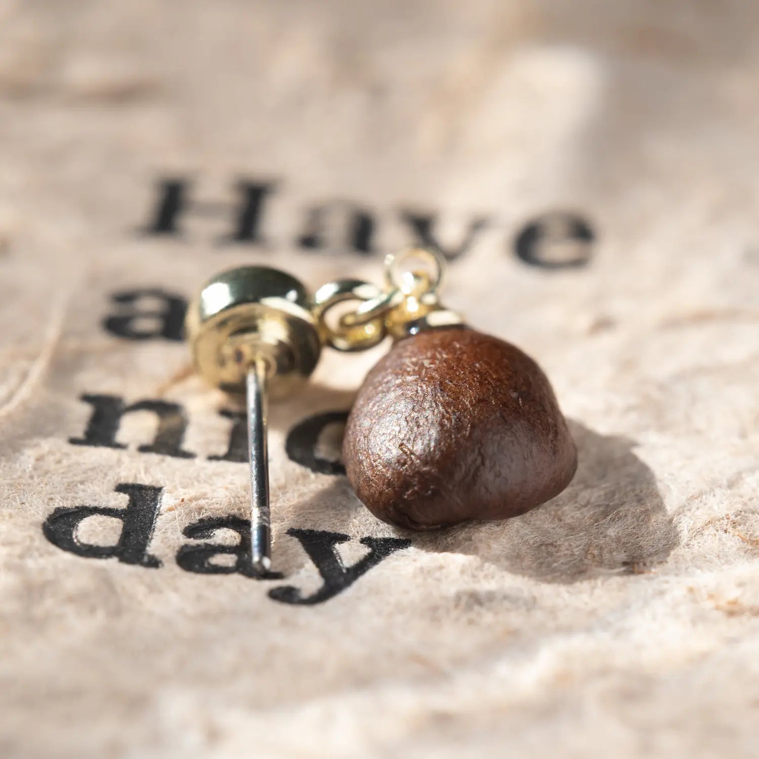 Sohvara Original Minimalist Coffee Bean Stud Earrings image 2