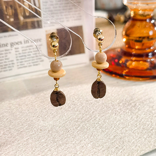 Sohvara Original Everyday Natural Coffee Bean Dangle Earrings image 0