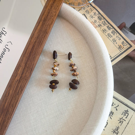 Sohvara Original Rustic Seed and Coffee Bean Drop Dangle Earrings image 0