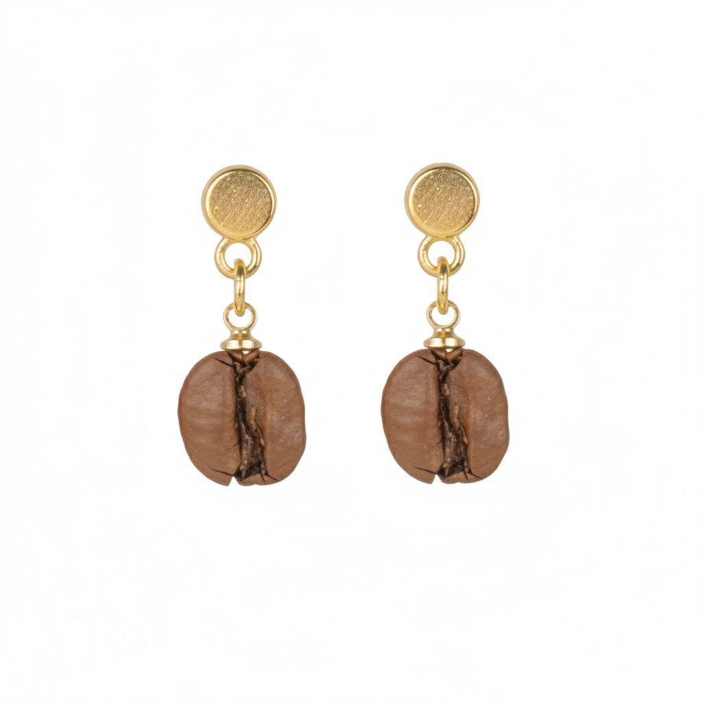 Sohvara Original Minimalist Coffee Bean Stud Earrings image 3