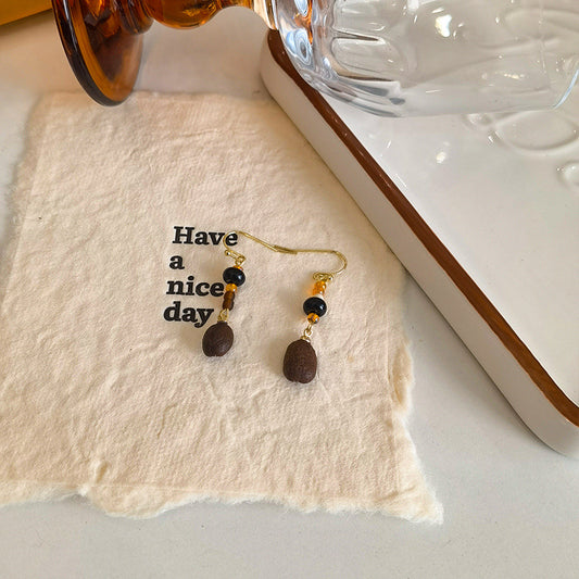 Sohvara Original Espresso Bead Dangle Mismatched Earrings image 0
