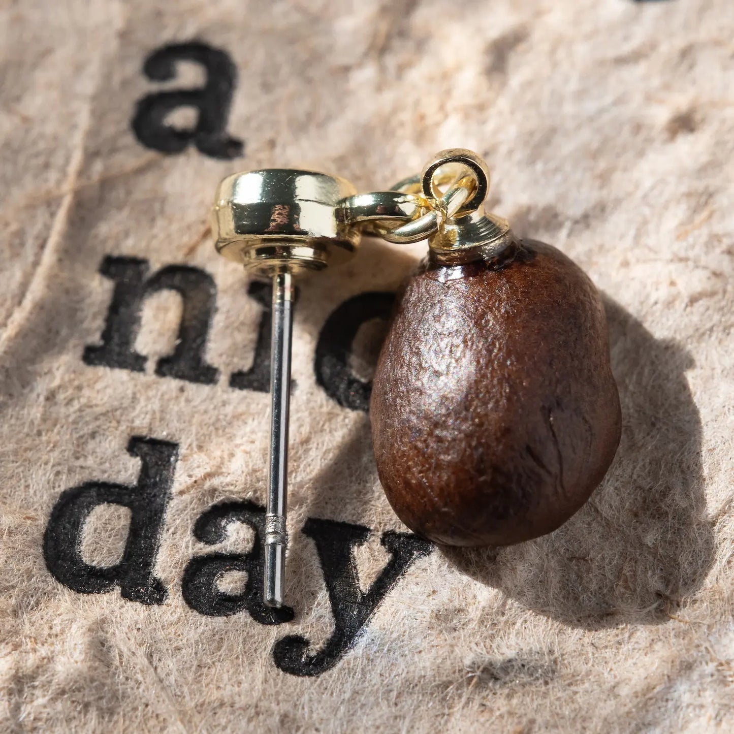 Sohvara Original Minimalist Coffee Bean Stud Earrings image 1