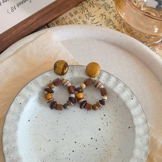 Sohvara Original Mustard Yellow Retro Earth Tone Statement Hoops image 0