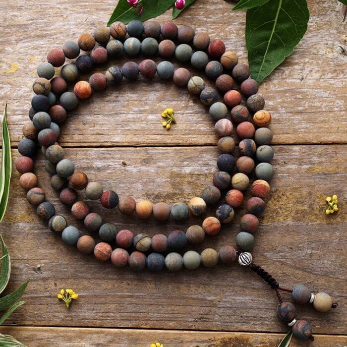 Tiger’s Eye & Turquoise 108 Mala Beads Necklace – Protection, Clarity & Healing