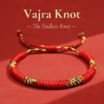 Tibetan Vajra Knot Bracelet – Handwoven Protection & Blessing Cord