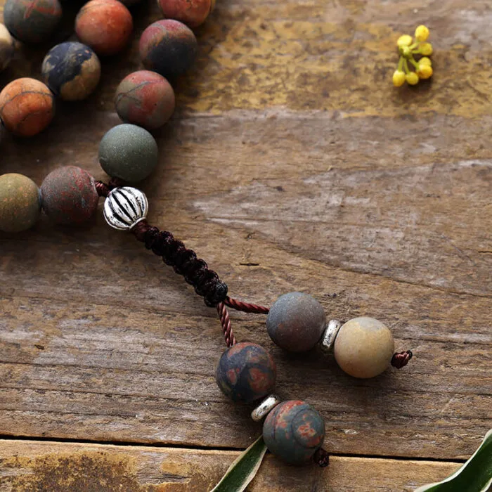 Tiger’s Eye & Turquoise 108 Mala Beads Necklace – Protection, Clarity & Healing