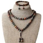 Tiger’s Eye & Turquoise 108 Mala Beads Necklace – Protection, Clarity & Healing