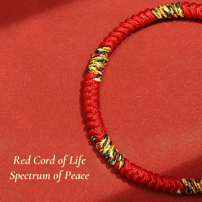Tibetan Vajra Knot Bracelet – Handwoven Protection & Blessing Cord