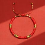 Tibetan Vajra Knot Bracelet – Handwoven Protection & Blessing Cord