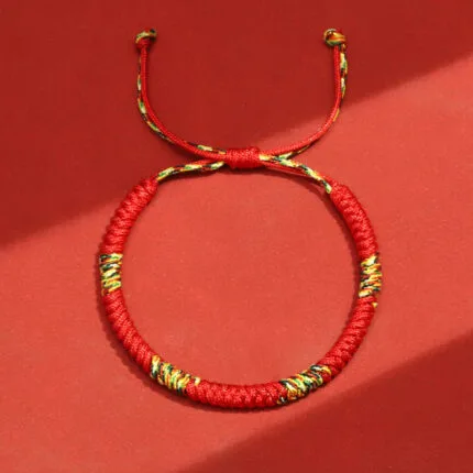 Tibetan Vajra Knot Bracelet – Handwoven Protection & Blessing Cord