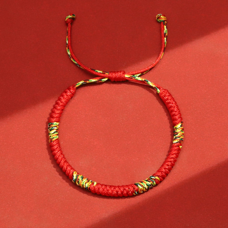 Tibetan Vajra Knot Bracelet – Handwoven Protection & Blessing Cord
