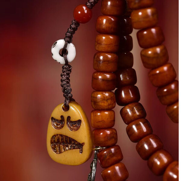 authentic tibetan 108 yak bone mala beads with hand carved charms – spiritual prayer necklace & bracelet