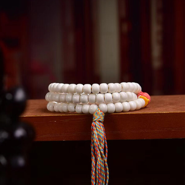 sohvara authentic tibetan 108 yak bone prayer beads mala with deer antler accent