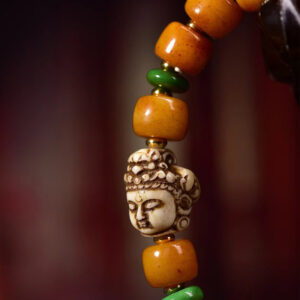 sohvara authentic tibetan yak bone buddhist bracelet with guanyin pendant