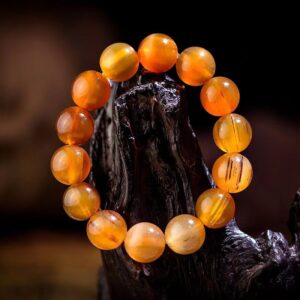 sohvara handcrafted tibetan sheep horn mala with natural streak patterns