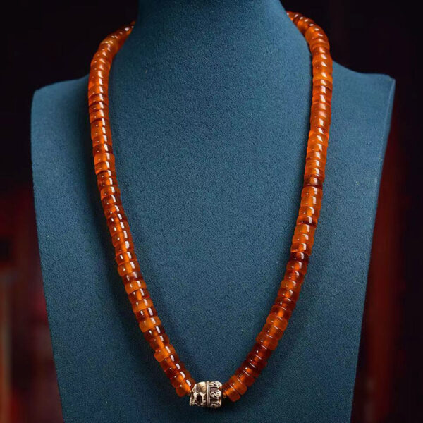 sohvara natural blood agate "golden armor tortoise" 108 beads tibetan mala necklace & bracelet
