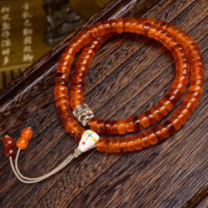 sohvara natural blood agate "golden armor tortoise" 108 beads tibetan mala necklace & bracelet