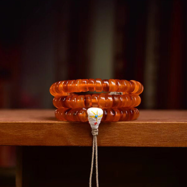 sohvara natural blood agate "golden armor tortoise" 108 beads tibetan mala necklace & bracelet