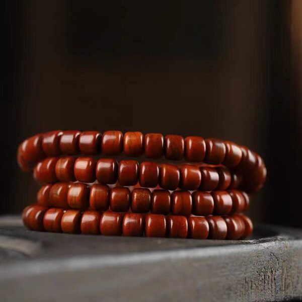 tibetan aged bone prayer beads – vintage weathered finish mala bracelet (1)
