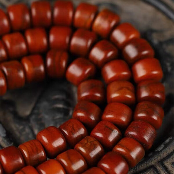 tibetan aged bone prayer beads – vintage weathered finish mala bracelet (3)