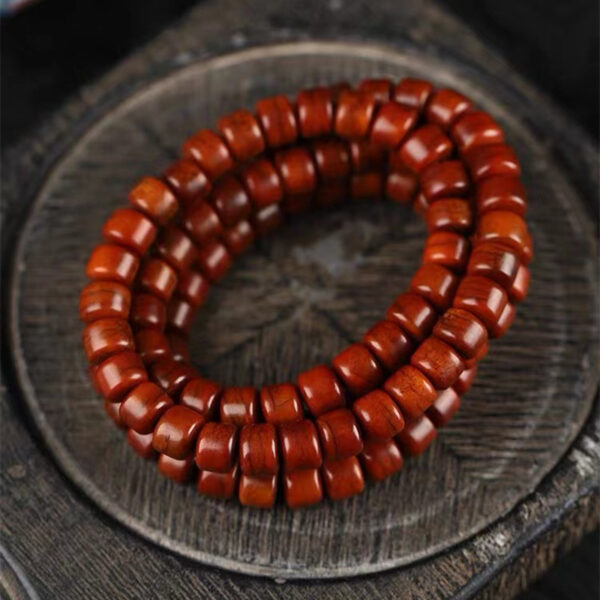 tibetan aged bone prayer beads – vintage weathered finish mala bracelet (5)