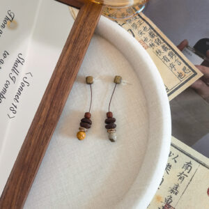 Sohvara Original Autumn Tones Stacked Beaded Drop Earrings