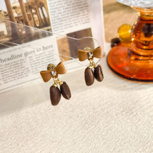 Sohvara Original Caramel Bow Coffee Lover Dangle Studs