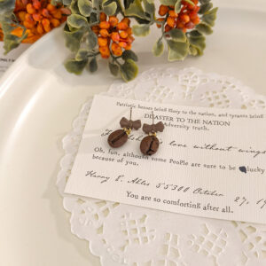 Sohvara Original Dainty Minimalist Real Coffee Bean Drop Earrings