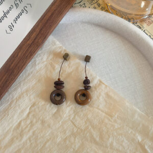 Sohvara Original Doughnut Coffee Bean Dainty Earthy Drop Earrings
