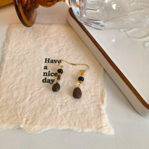 Sohvara Original Espresso Bead Dangle Mismatched Earrings