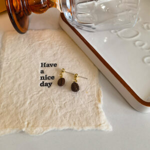 Sohvara Original Minimalist Coffee Bean Stud Earrings