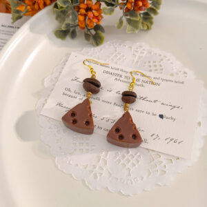 Sohvara Original Novelty Chocolate Slice and Coffee Bean Earrings
