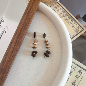Sohvara Original Rustic Seed and Coffee Bean Drop Dangle Earrings
